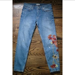 Zara embroidered jeans